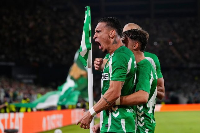 Selebrasi gol Antony pada laga Real Betis vs Nottingham Forest 