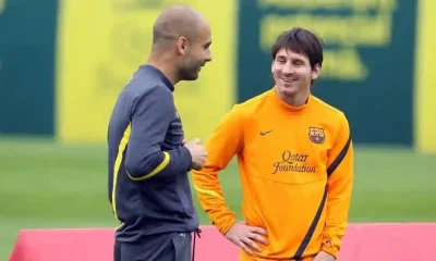 Pep Guardiola dan Lionel Messi saat di Barcelona