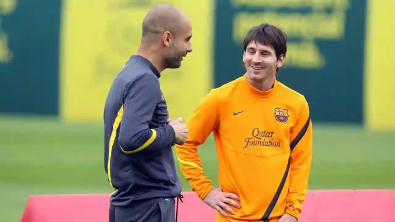 Pep Guardiola dan Lionel Messi saat di Barcelona